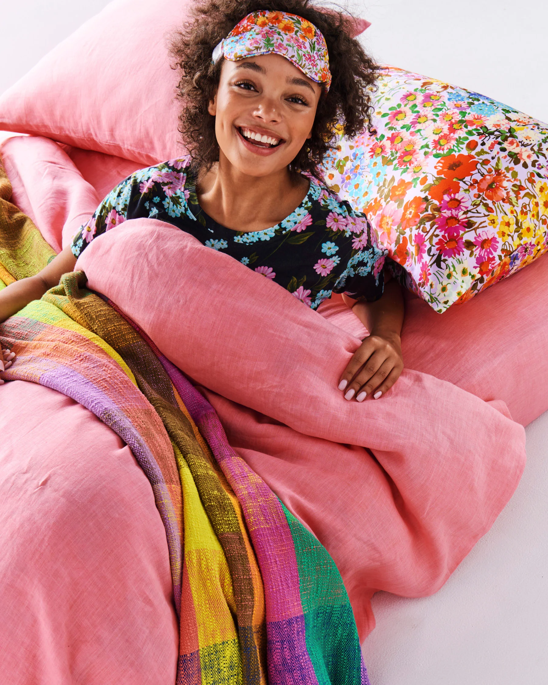 Forever Floral Lilac Silk Eye Mask - Image 3