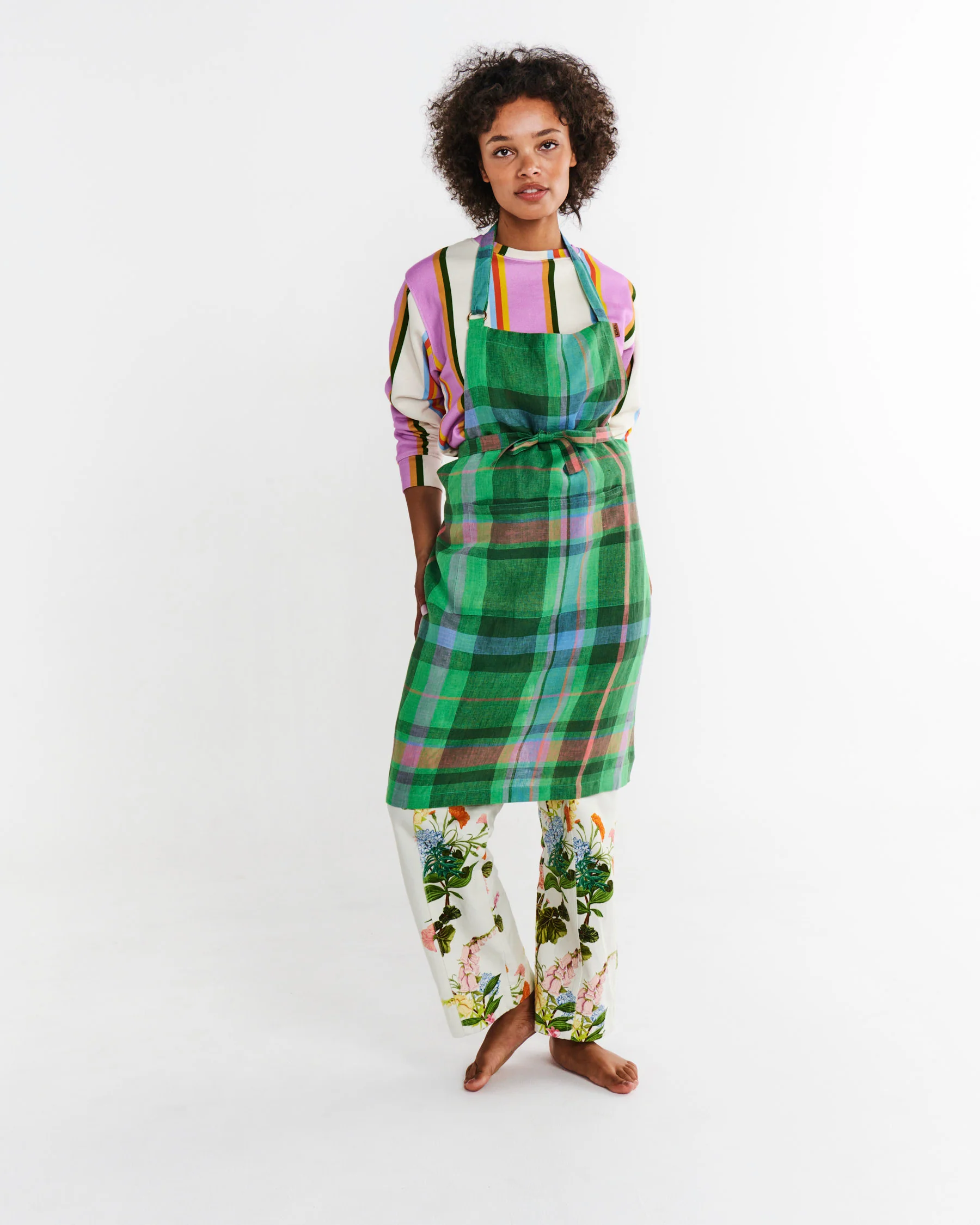 Jewel Of The Nile Tartan Linen Apron - Image 4