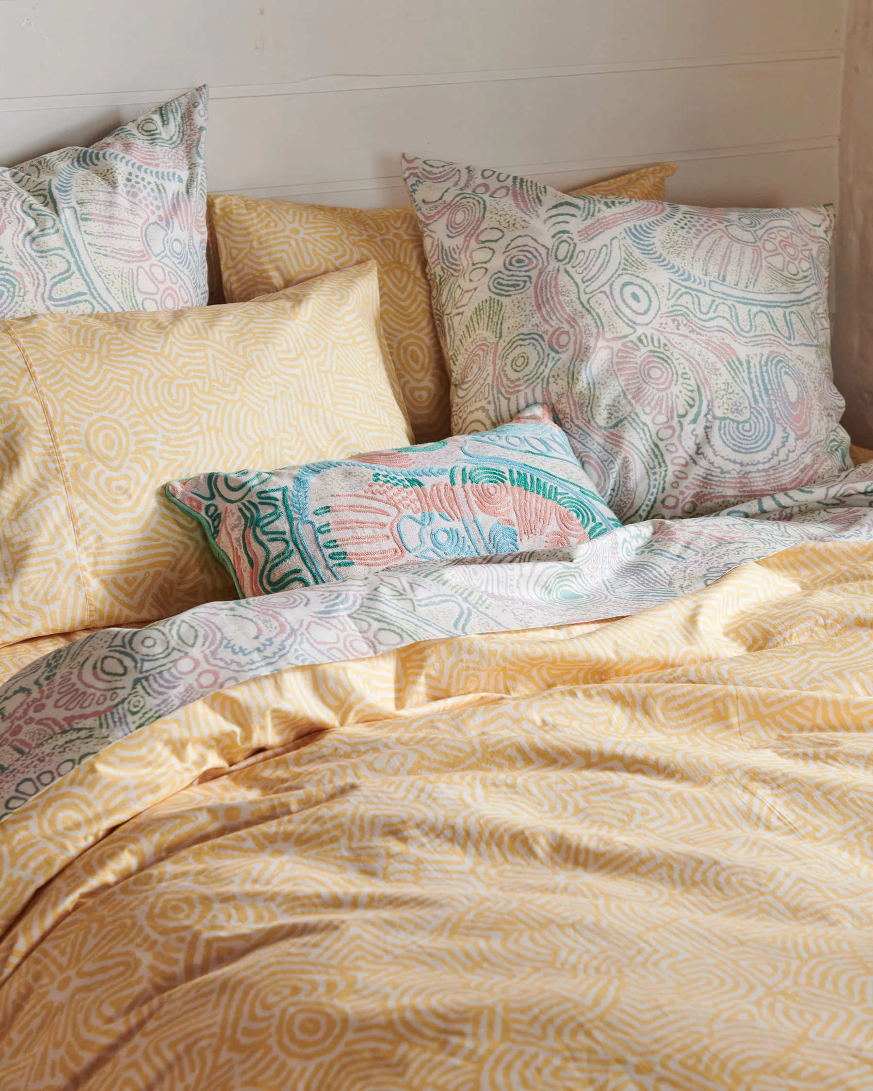 Kalaya Tjukurpa Straw Organic Cotton European Pillowcases - Image 3