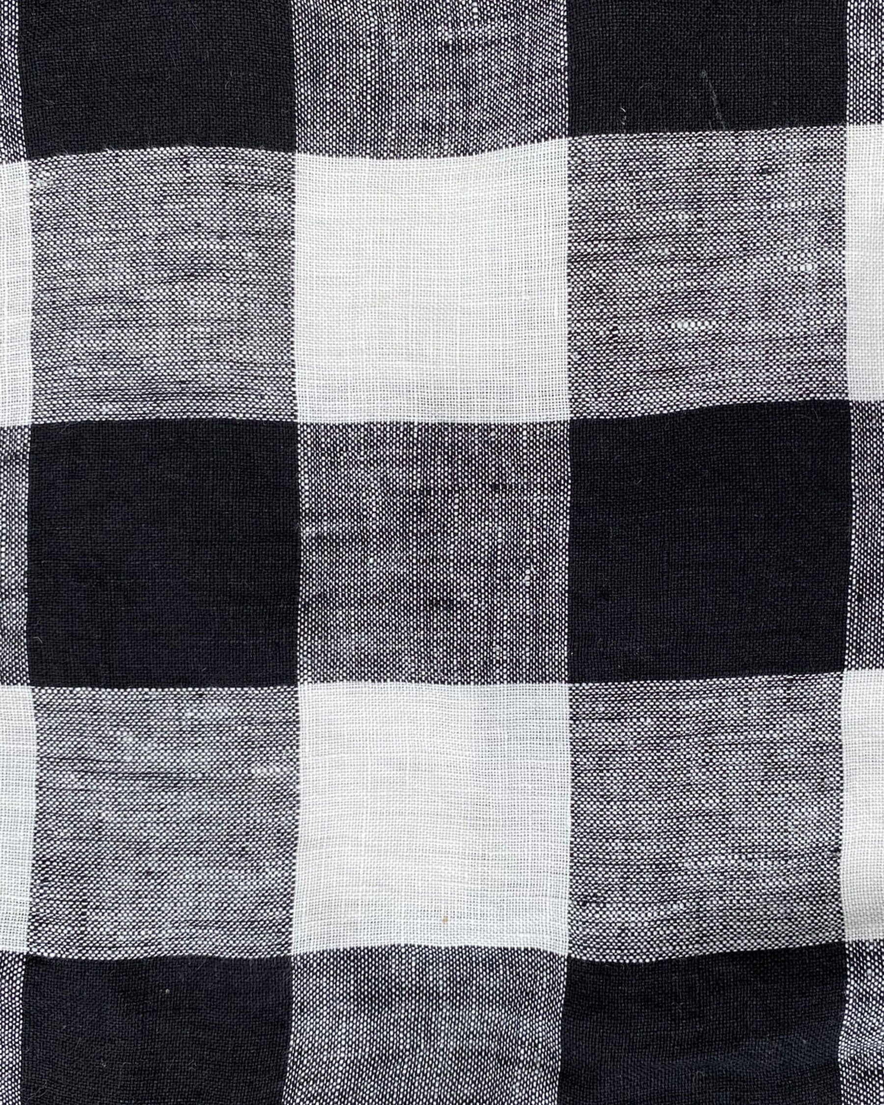Black & White Gingham Linen Pillowcases - Image 13