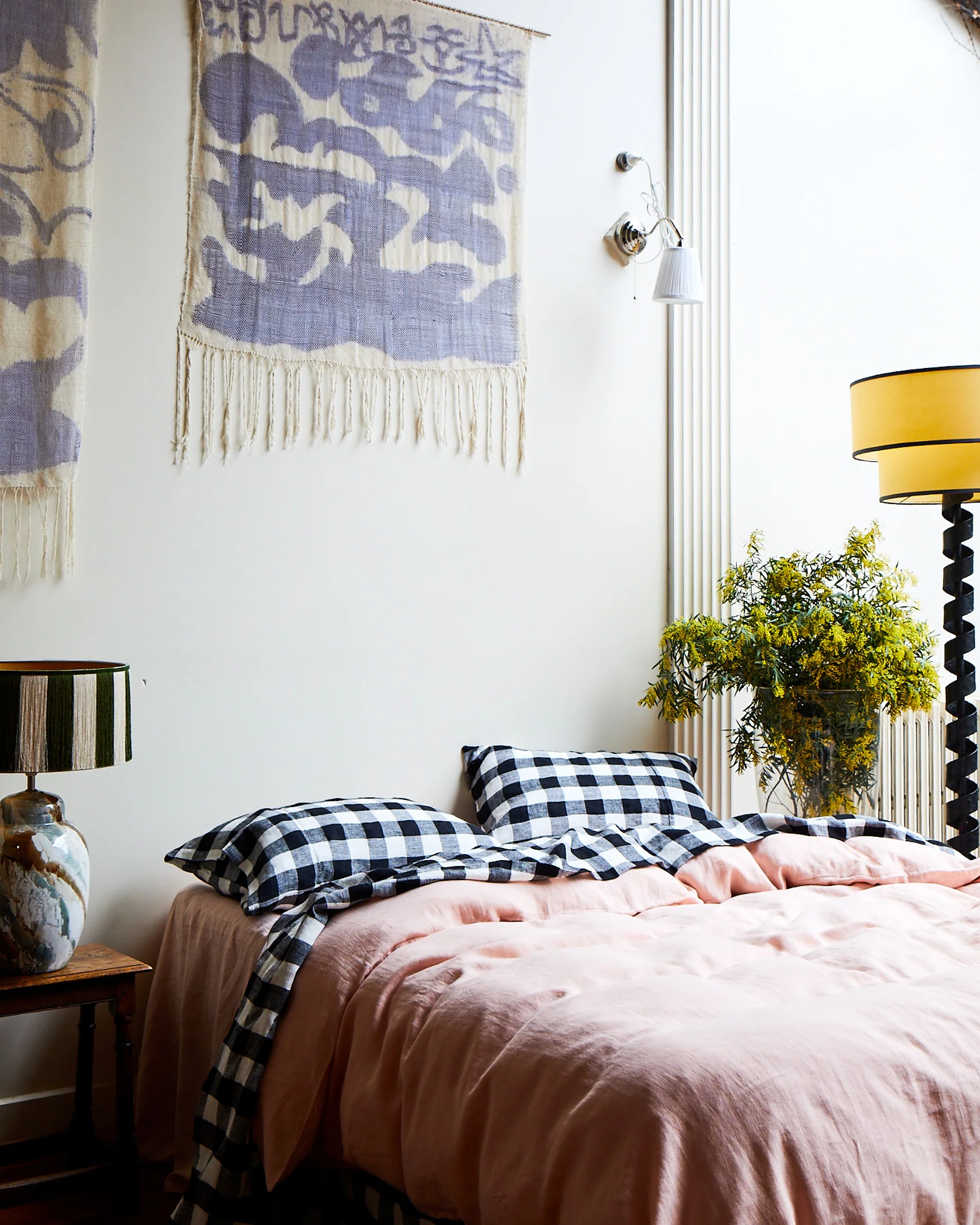 Black & White Gingham Linen Pillowcases - Image 5