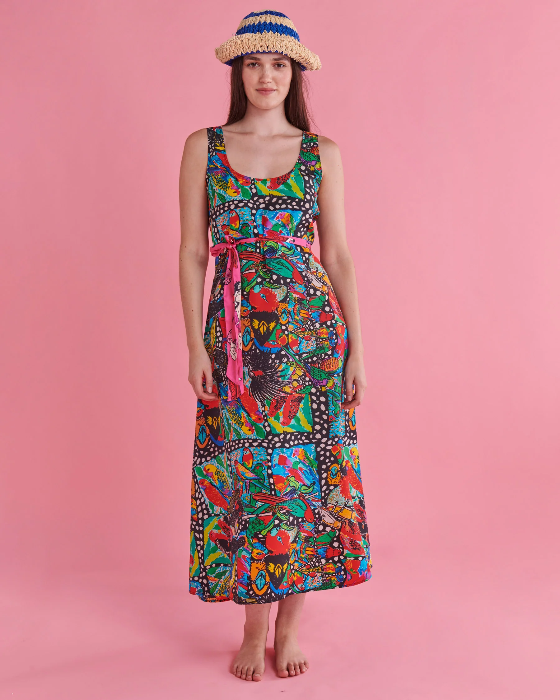 Kip&Co x Jenny Kee Parrots & Cockatoos Silk Slip Dress - Image 4