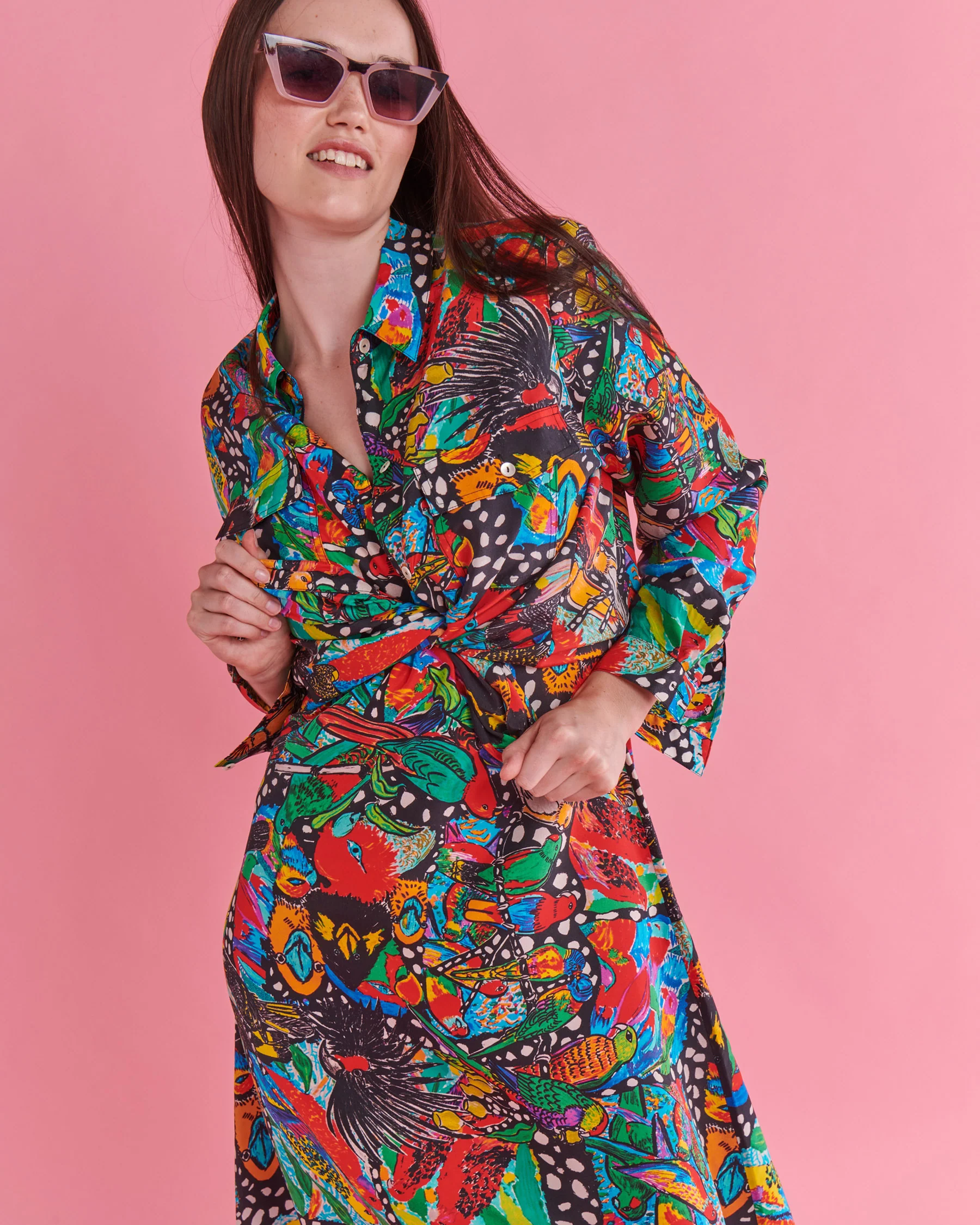 Kip&Co x Jenny Kee Parrots & Cockatoos Silk Slip Dress - Image 6