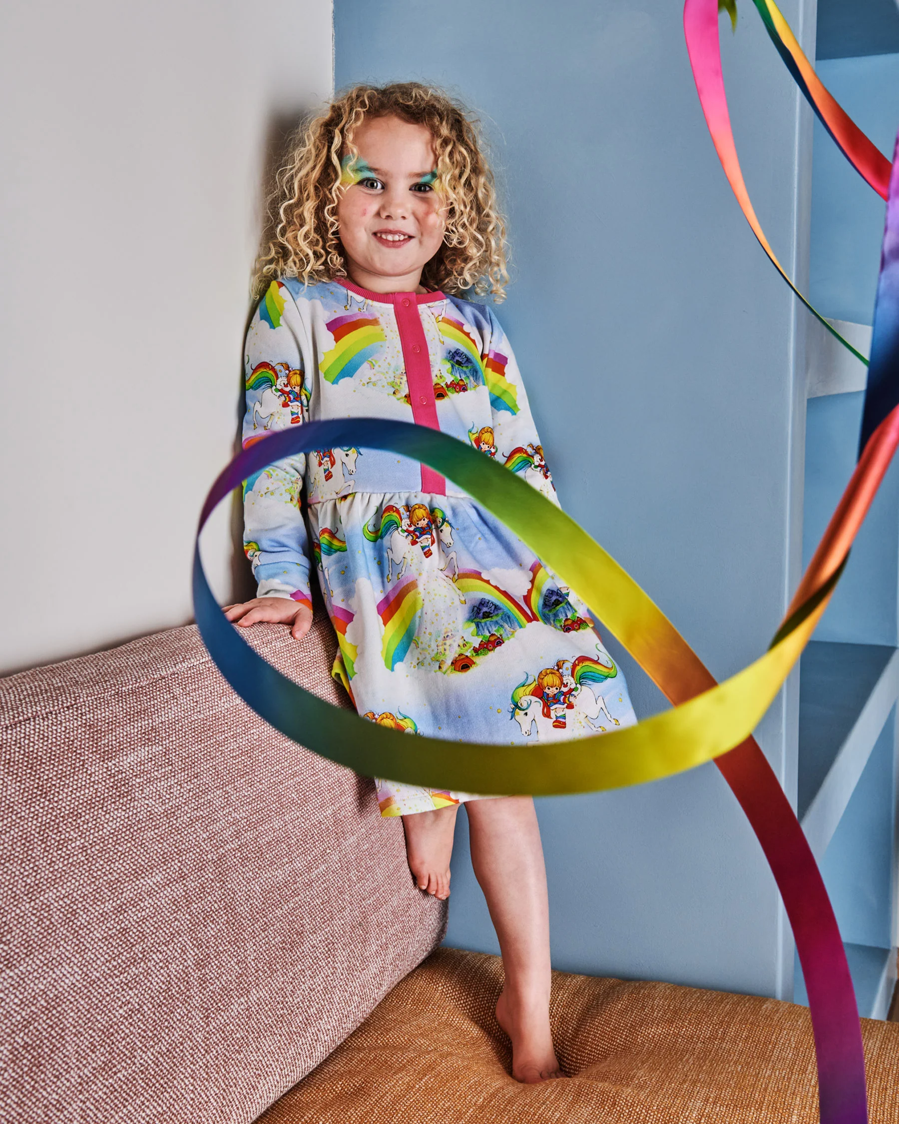 Kip&Co x Rainbow Brite Magic Sky Organic Cotton Winter Dress - Image 5