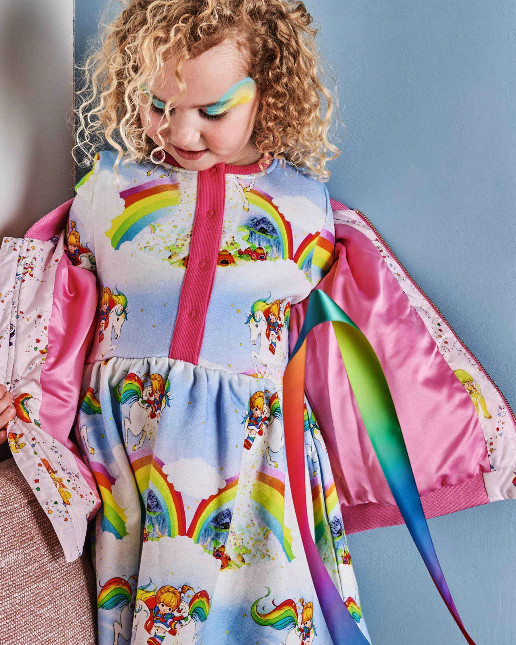Kip&Co x Rainbow Brite Magic Sky Organic Cotton Winter Dress - Image 6