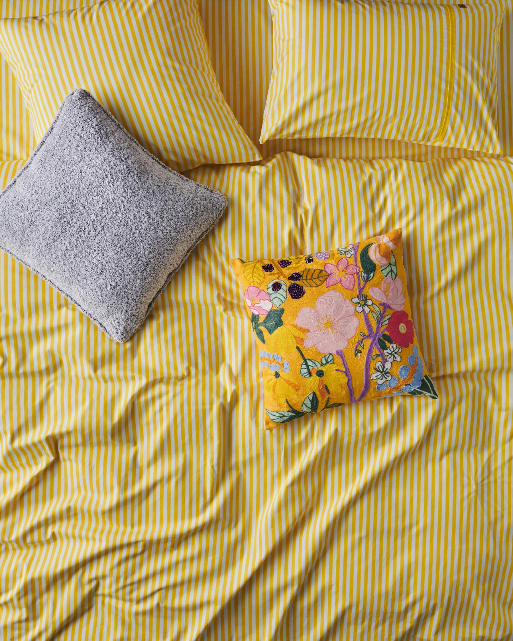 Limoncello Stripe Organic Cotton European Pillowcases - Image 4