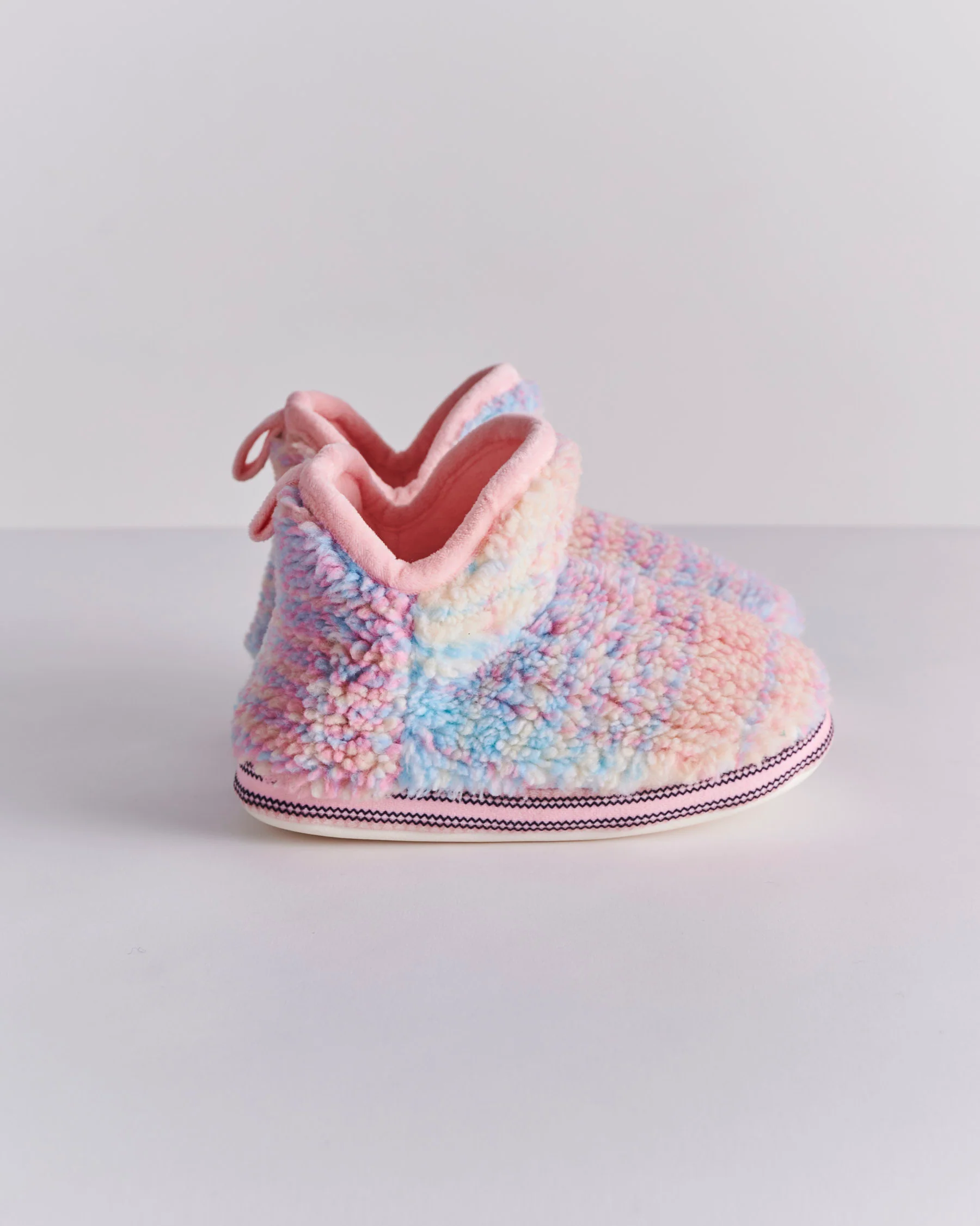 Pastel Dreams Tartan Sherpa Kids Ankle Boot - Image 6