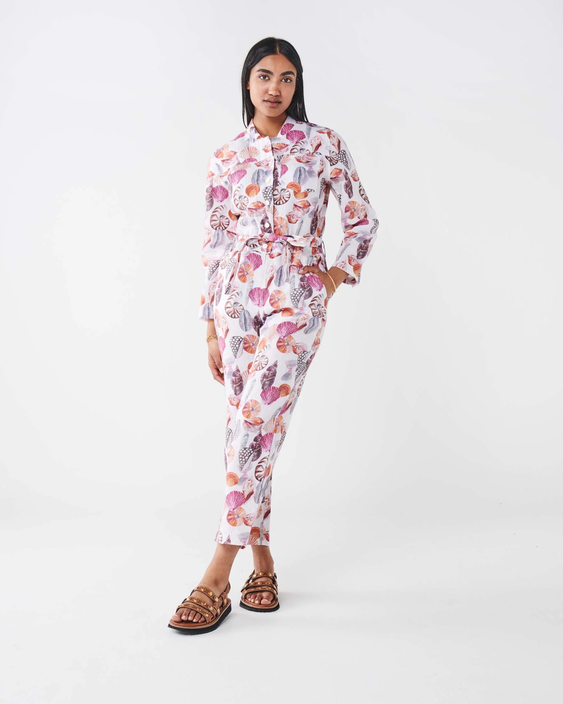 Seashore Linen Long Sleeve Jumpsuit - Image 8