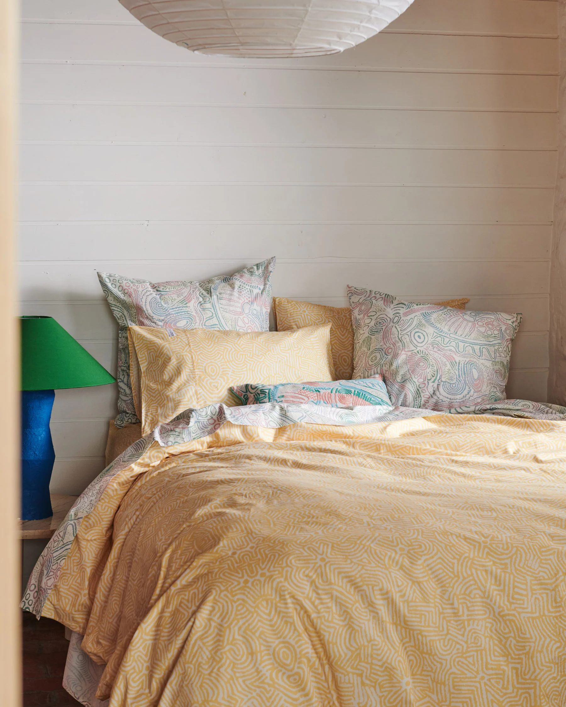 Tjala Tjukurpa Pastel Organic Cotton European Pillowcases - Image 5