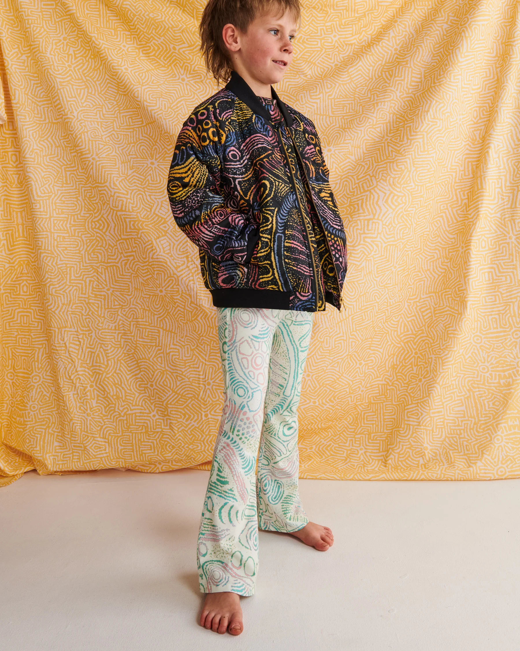 Tjala Tjukurpa Pastel Organic Cotton Flare Leggings - Image 4