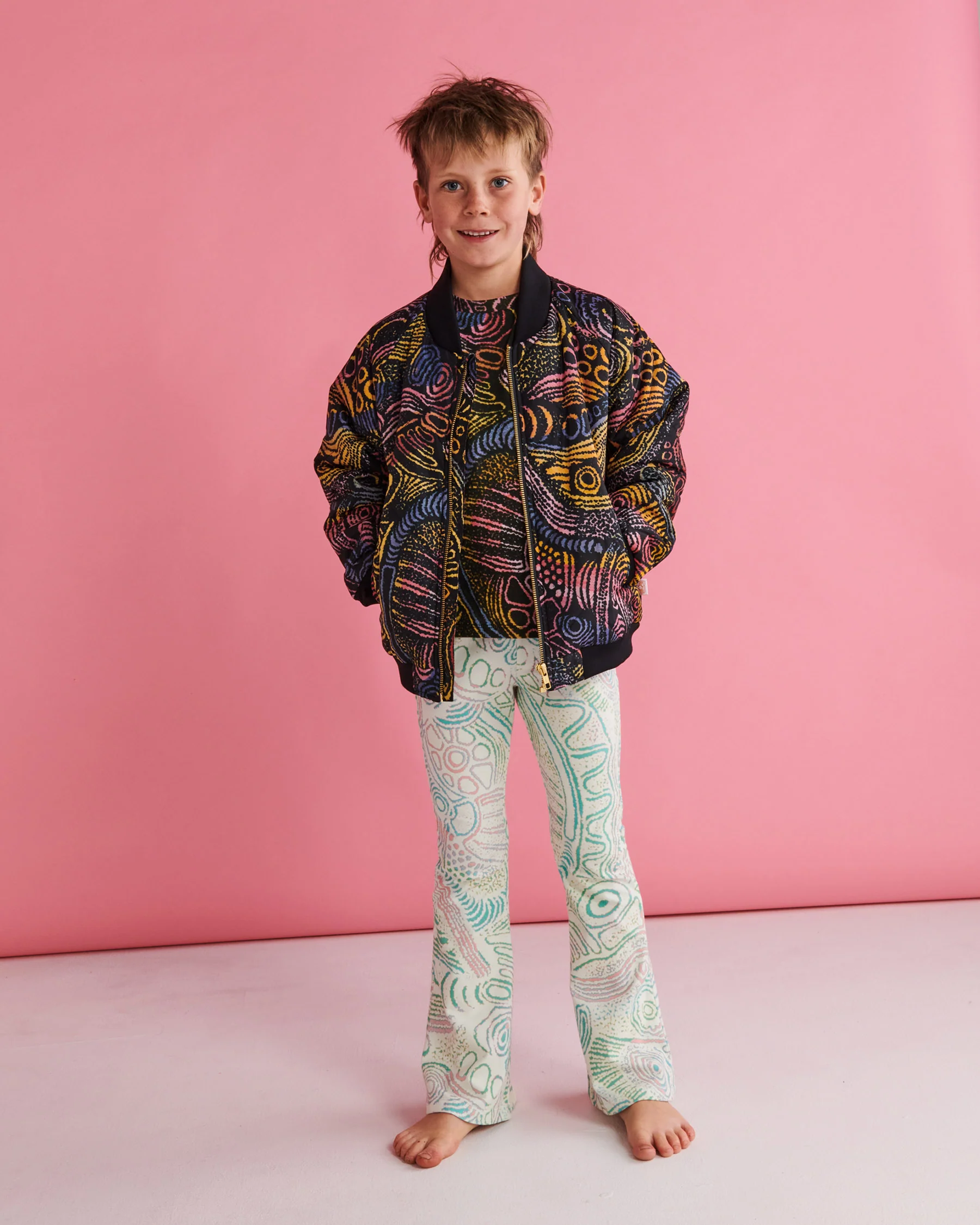 Tjala Tjukurpa Pastel Organic Cotton Flare Leggings - Image 5