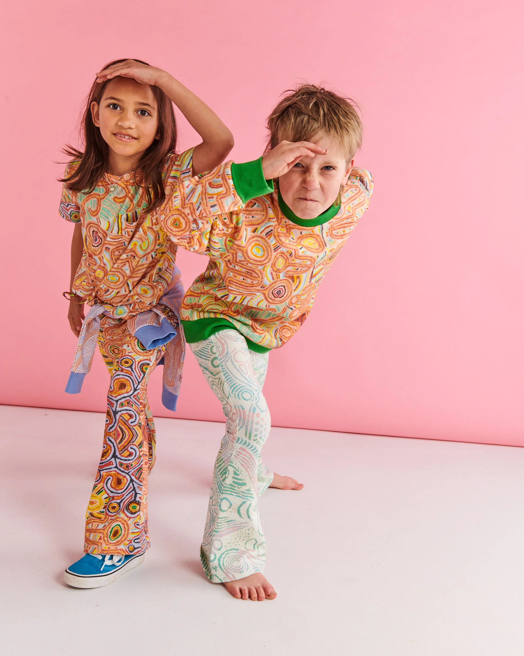 Tjala Tjukurpa Pastel Organic Cotton Flare Leggings - Image 6