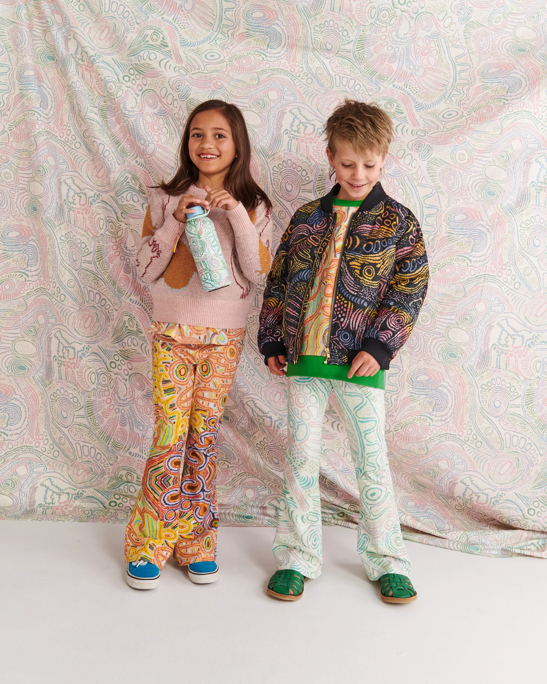 Tjala Tjukurpa Pastel Organic Cotton Flare Leggings - Image 7